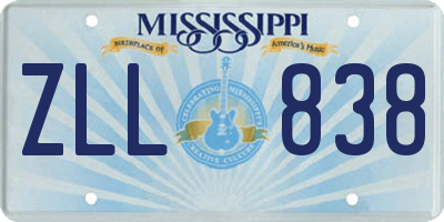 MS license plate ZLL838