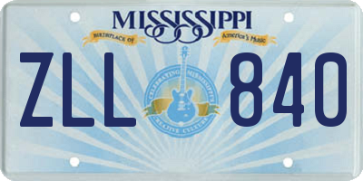 MS license plate ZLL840