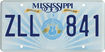 MS license plate ZLL841