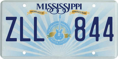 MS license plate ZLL844