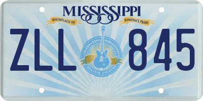MS license plate ZLL845