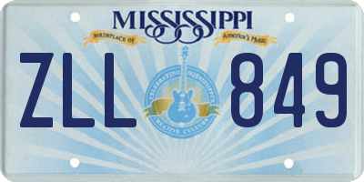 MS license plate ZLL849