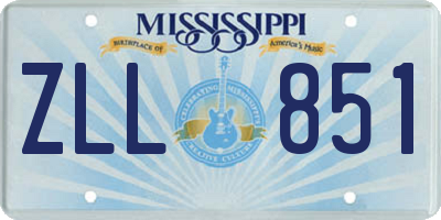 MS license plate ZLL851