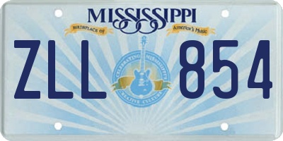MS license plate ZLL854