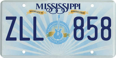 MS license plate ZLL858
