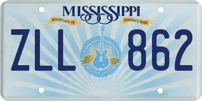 MS license plate ZLL862