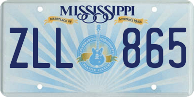 MS license plate ZLL865