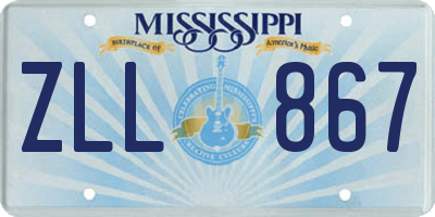 MS license plate ZLL867