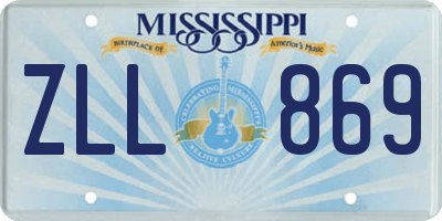 MS license plate ZLL869