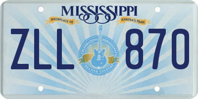 MS license plate ZLL870
