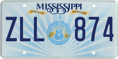 MS license plate ZLL874