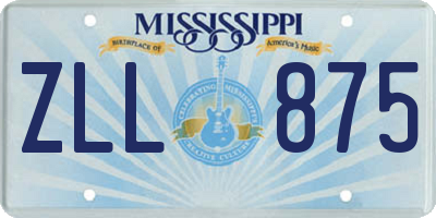 MS license plate ZLL875