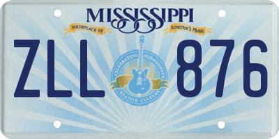 MS license plate ZLL876