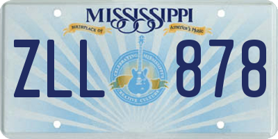 MS license plate ZLL878