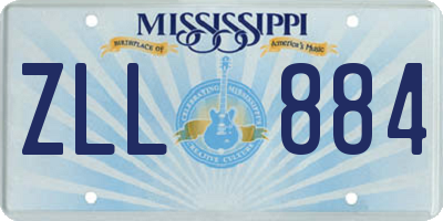MS license plate ZLL884