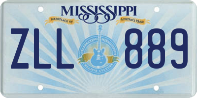 MS license plate ZLL889