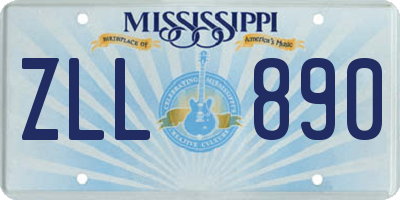 MS license plate ZLL890