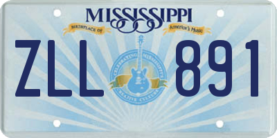 MS license plate ZLL891