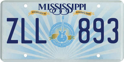 MS license plate ZLL893
