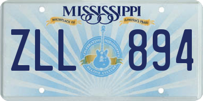 MS license plate ZLL894