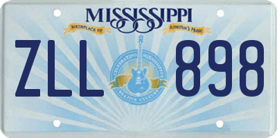 MS license plate ZLL898