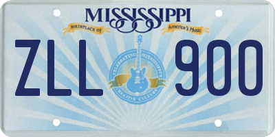 MS license plate ZLL900