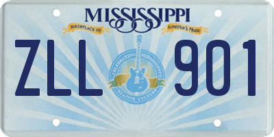MS license plate ZLL901