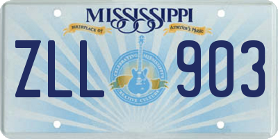 MS license plate ZLL903