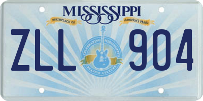 MS license plate ZLL904