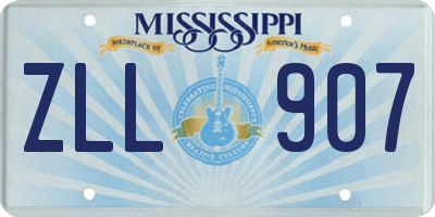 MS license plate ZLL907
