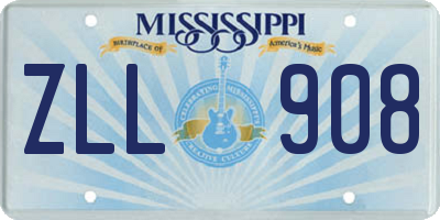 MS license plate ZLL908