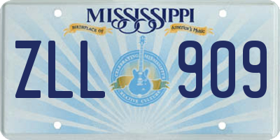 MS license plate ZLL909
