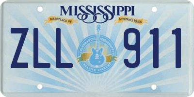 MS license plate ZLL911