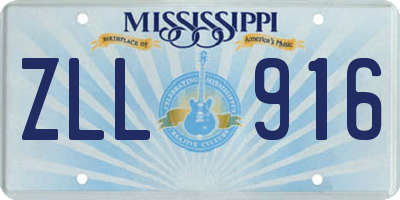 MS license plate ZLL916