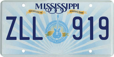 MS license plate ZLL919