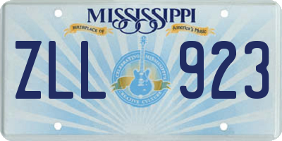 MS license plate ZLL923