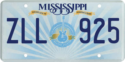 MS license plate ZLL925