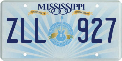 MS license plate ZLL927