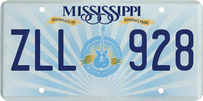 MS license plate ZLL928