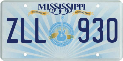 MS license plate ZLL930
