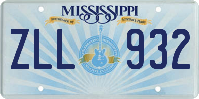 MS license plate ZLL932