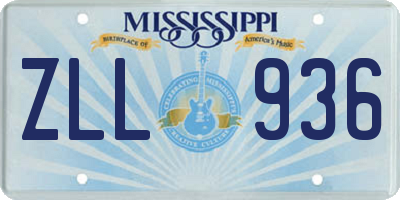 MS license plate ZLL936