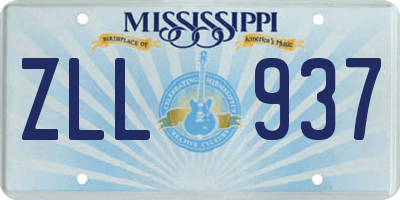 MS license plate ZLL937