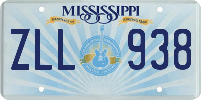MS license plate ZLL938
