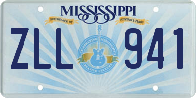 MS license plate ZLL941
