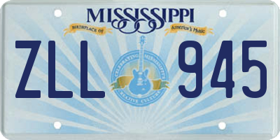 MS license plate ZLL945