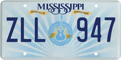 MS license plate ZLL947