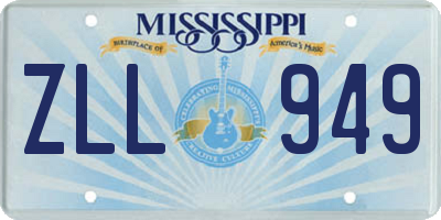 MS license plate ZLL949