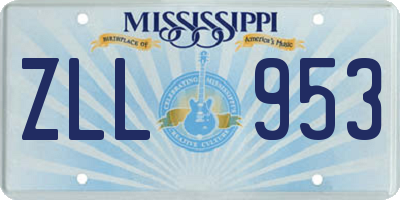 MS license plate ZLL953
