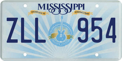 MS license plate ZLL954